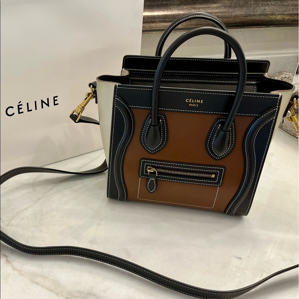 Celine Luggage Nano Tri-Color